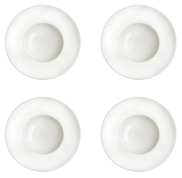 Set 4 Piatti Fondi Ø30 cm in Porcellana Allluminica Kaleidos Aluxina Pasta Bowl Bianchi