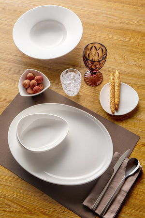 Set 4 Piatti Fondi Ø30 cm in Porcellana Allluminica Kaleidos Aluxina Pasta Bowl Bianchi