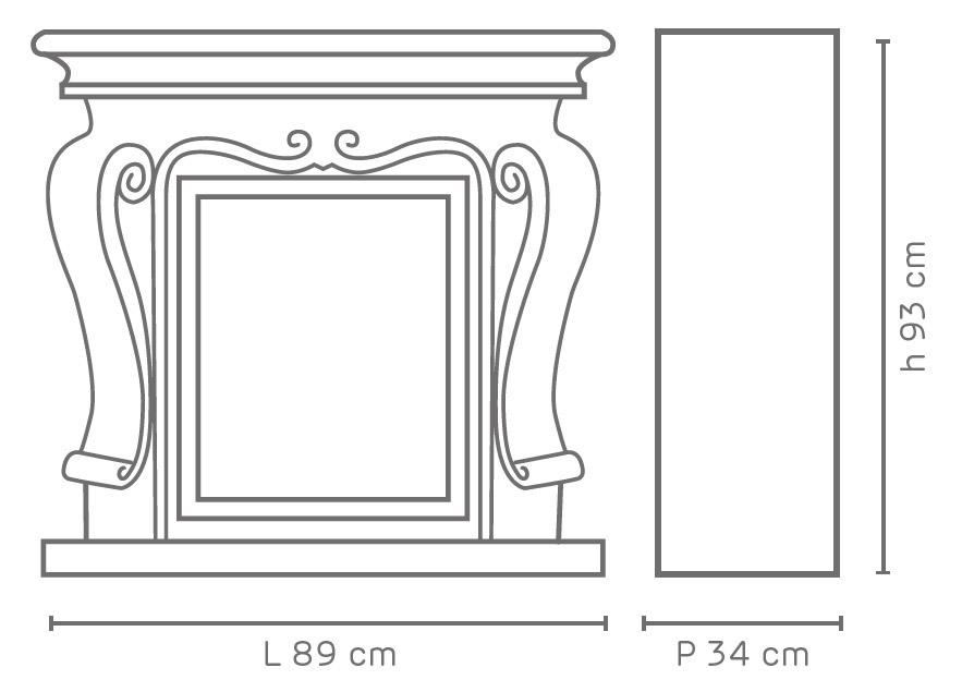 Camino a Bioetanolo da Pavimento 89x34x93 cm Vannini Impero Bianco