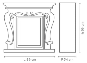 Camino a Bioetanolo da Pavimento 89x34x93 cm Vannini Impero Bianco