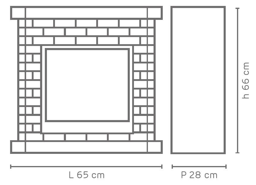 Camino a Bioetanolo da Pavimento 66x65x28 cm Vannini Bricchetto