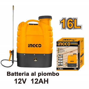 Pompa a spalla a batteria al piombo 12 V 12 AH Ingco HSPP5165