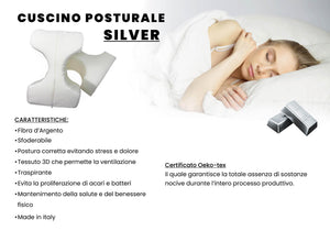 Cuscino Posturale Silver per Sciatalgia Gambe Schiena in Poliuretano Bianco