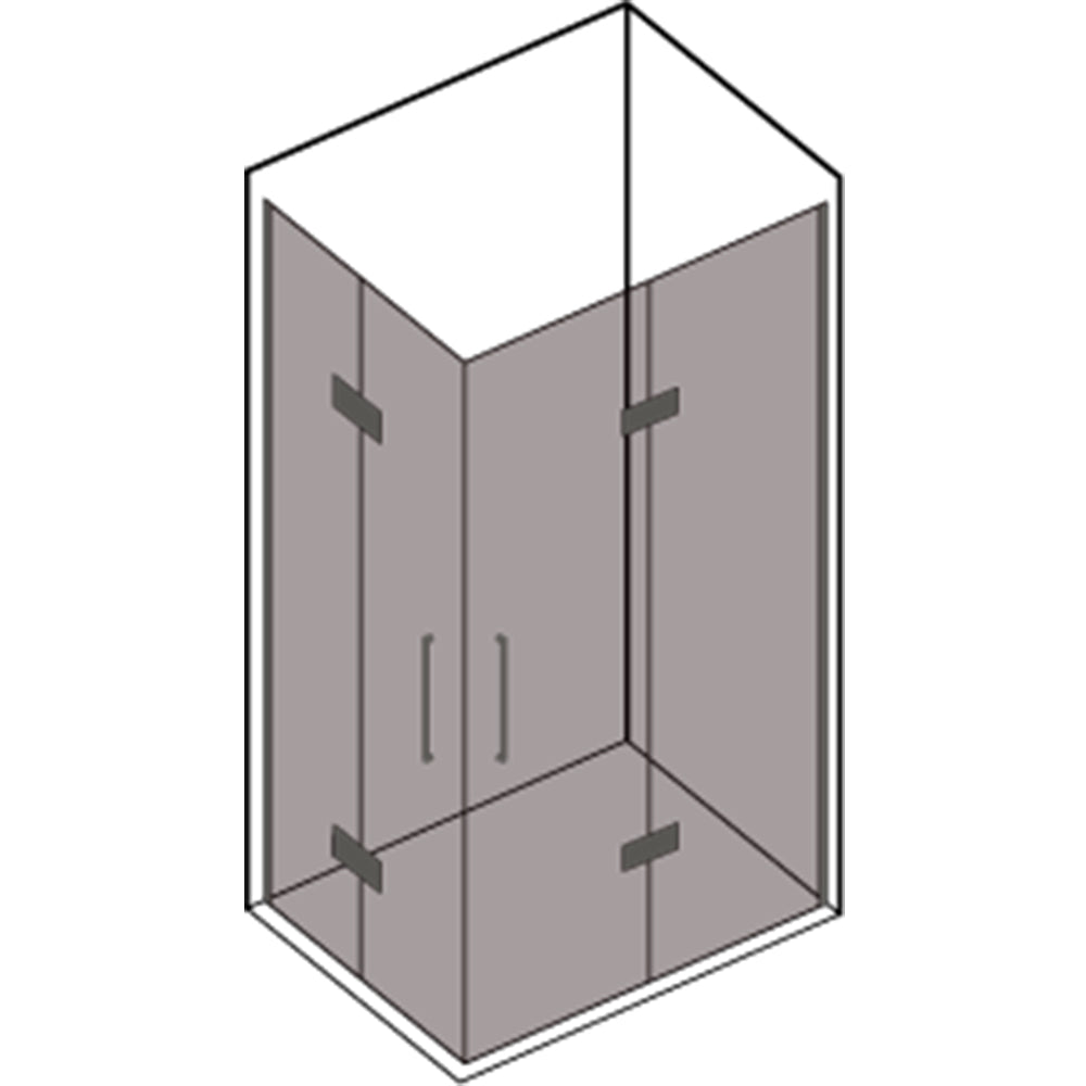 Box doccia con apertura angolare a soffietto cm 90x90 modello Beauty in cristallo temperato mm 8 