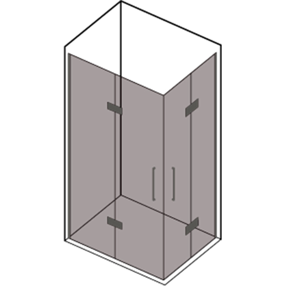 Box doccia con apertura angolare a soffietto cm 90x90 modello Beauty in cristallo temperato mm 8 