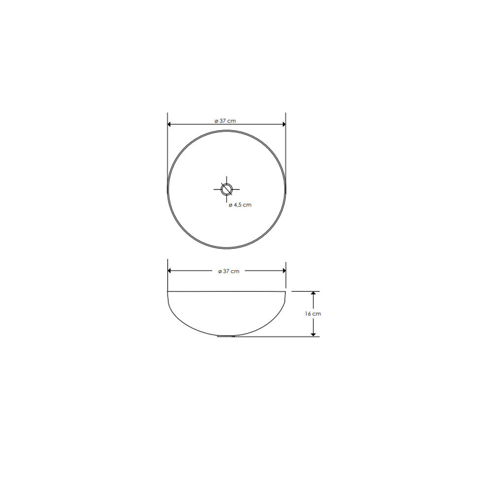 Lavandino da appoggio 'Loft Basin' in metallo Ã˜ 37x16h cm by Cipi - Nickel