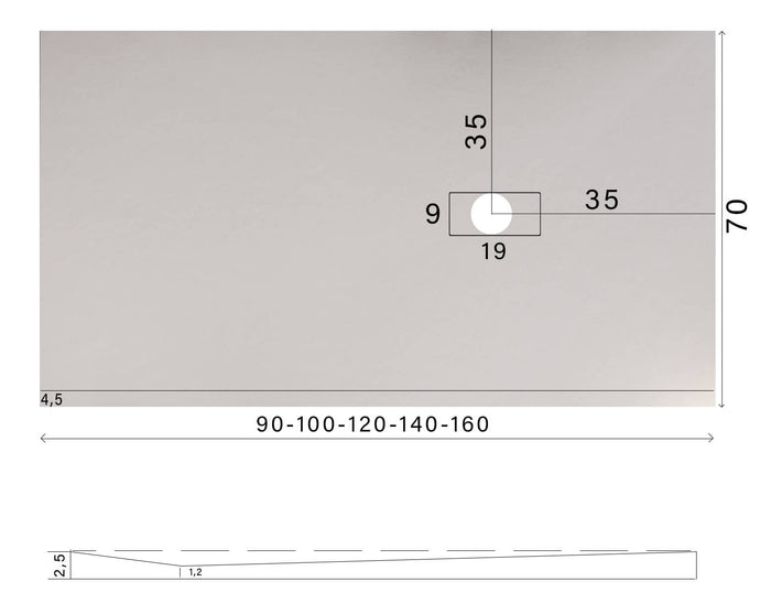 Piatto Doccia in Pietra 70x90 cm Bonussi Manila Antracite