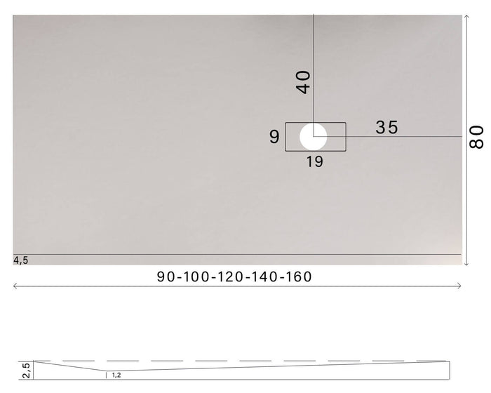 Piatto Doccia in Pietra 80x120 cm Bonussi Manila Antracite