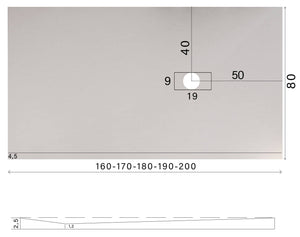 Piatto Doccia in Pietra 80x170 cm Bonussi Manila Antracite