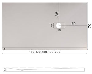 Piatto Doccia in Pietra 70x190 cm Bonussi Manila Crema