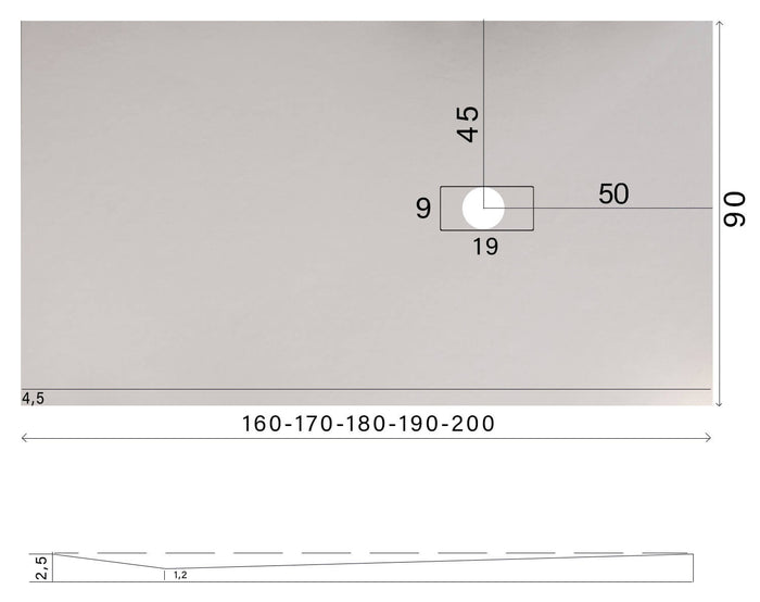 Piatto Doccia in Pietra 90x170 cm Bonussi Manila Crema