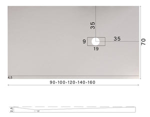 Piatto Doccia in Pietra 70x100 cm Bonussi Manila Grigio Chiaro