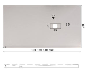 Piatto Doccia in Pietra 90x140 cm Bonussi Manila Grigio Chiaro