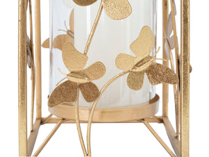 Portacandele Glam Butterfly 14x14x29 cm in Ferro Oro