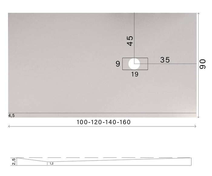 Piatto Doccia in Pietra 90x120 cm Bonussi Manila Marrone