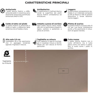 Piatto Doccia in Pietra Bonussi Manila Moka 70x70 cm