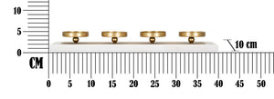 Portacandele 4 Posti da Tavolo 40x10x5 cm in Metallo Oro Base in Marmo Bianco
