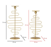 Set 2 Portacandele da Tavolo in Metallo Oro