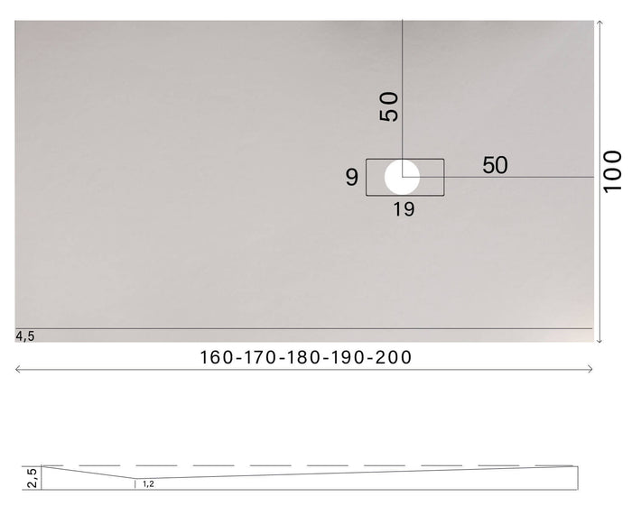 Piatto Doccia in Pietra 100x190 cm Bonussi Manila Moka