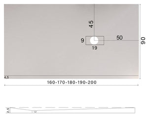 Piatto Doccia in Pietra 90x180 cm Bonussi Manila Bianco