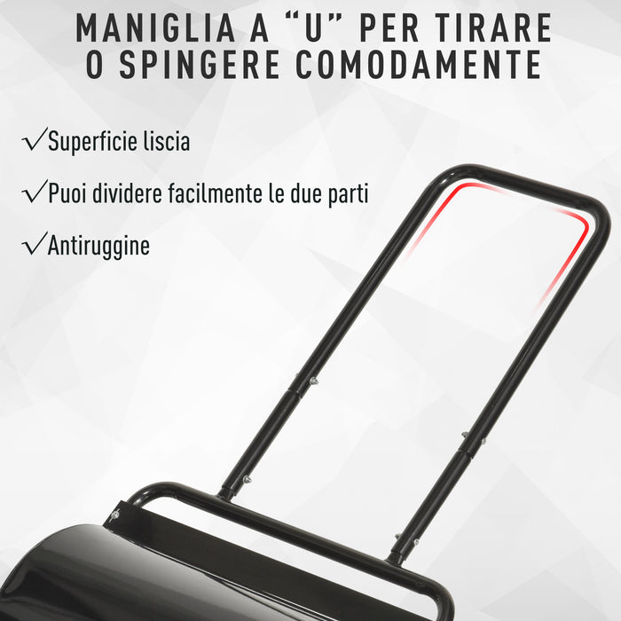 Rullo Compressore per Prato 38L Ø32x50 cm in Acciaio  Nero