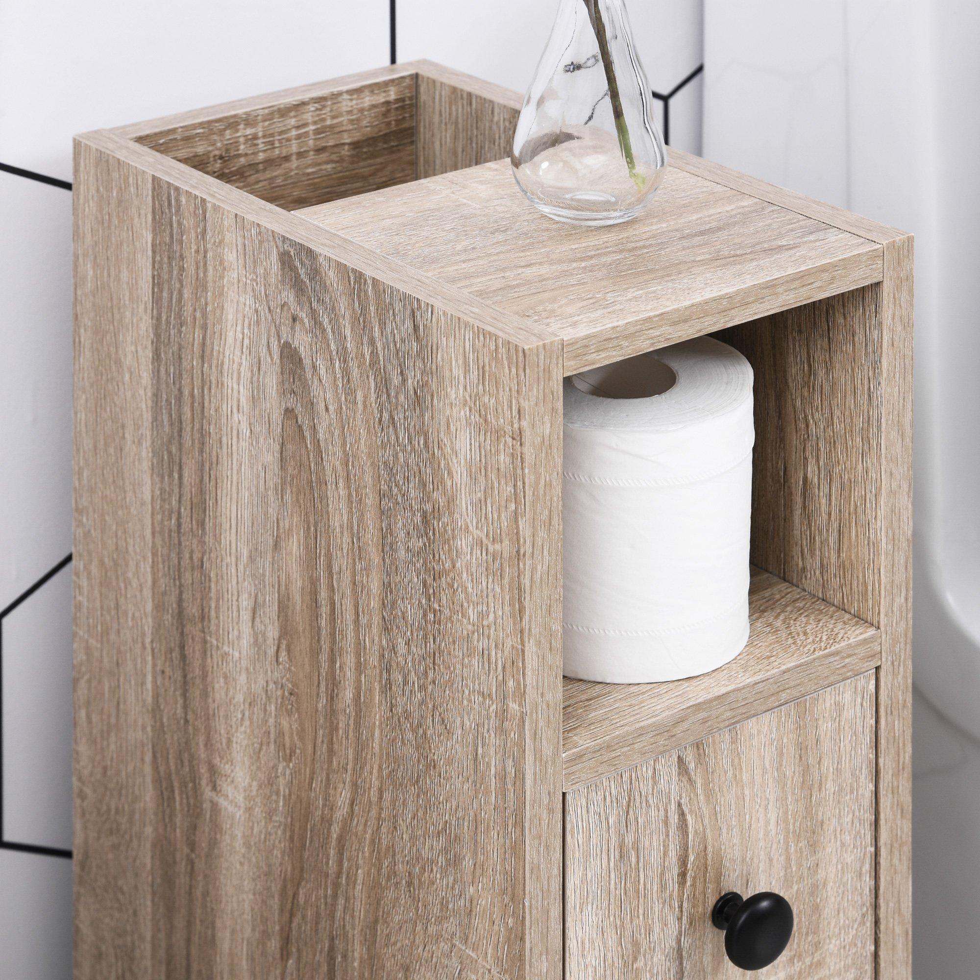 Mobiletto a Colonna da Bagno 18x30x68,5 cm in Legno  Rovere