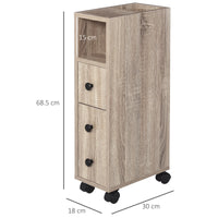 Mobiletto a Colonna da Bagno 18x30x68,5 cm in Legno  Rovere