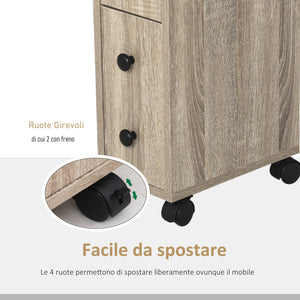 Mobiletto a Colonna da Bagno 18x30x68,5 cm in Legno  Rovere