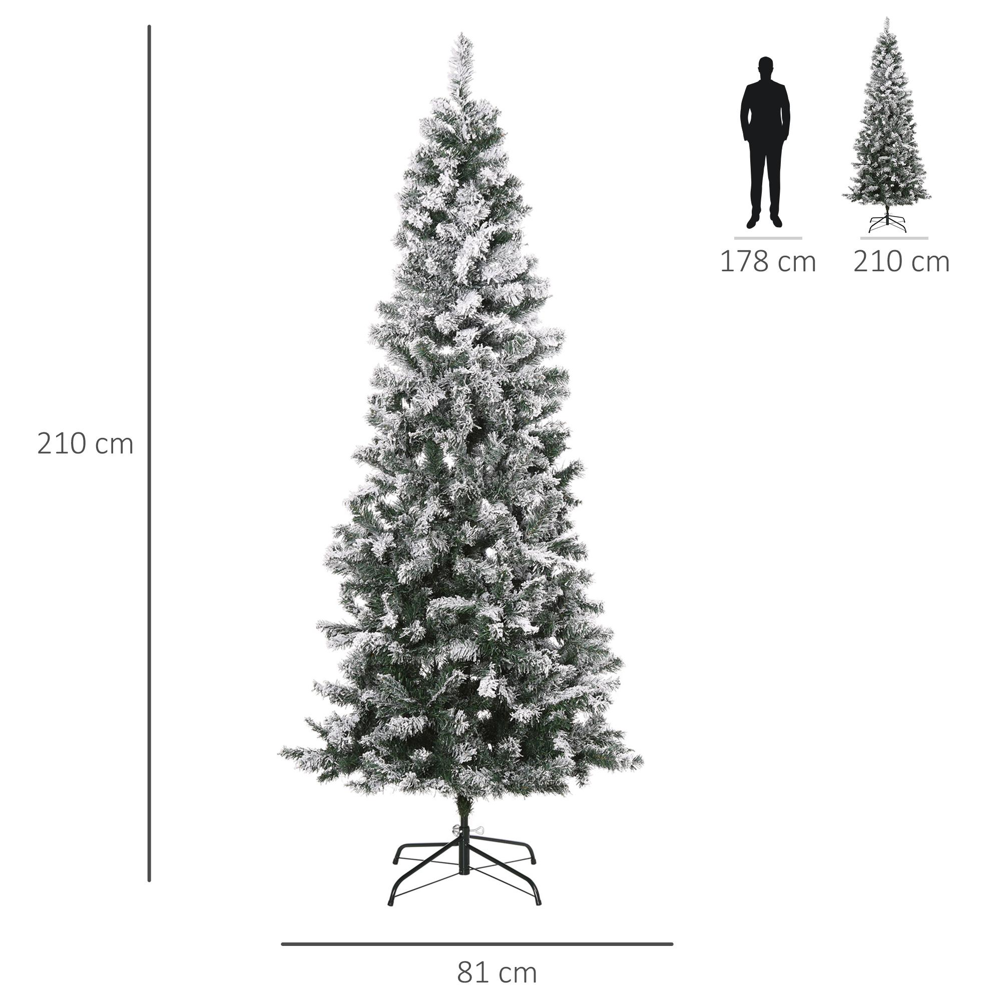 Albero di Natale Artificiale Innevato 210 cm 631 Rami  Pino Verde