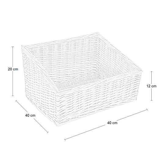 Cesta espositore portapane in vimini quadrato cm 40 x 40 h 20