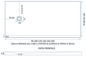 Piatto Doccia in Pietra 75x80 cm Bonussi Ardesia Everest Bianco