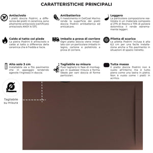 Piatto Doccia in Pietra 70x140 cm Bonussi Ardesia Calcutta Marrone