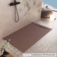 Piatto Doccia in Pietra 80x140 cm Bonussi Ardesia Calcutta Marrone