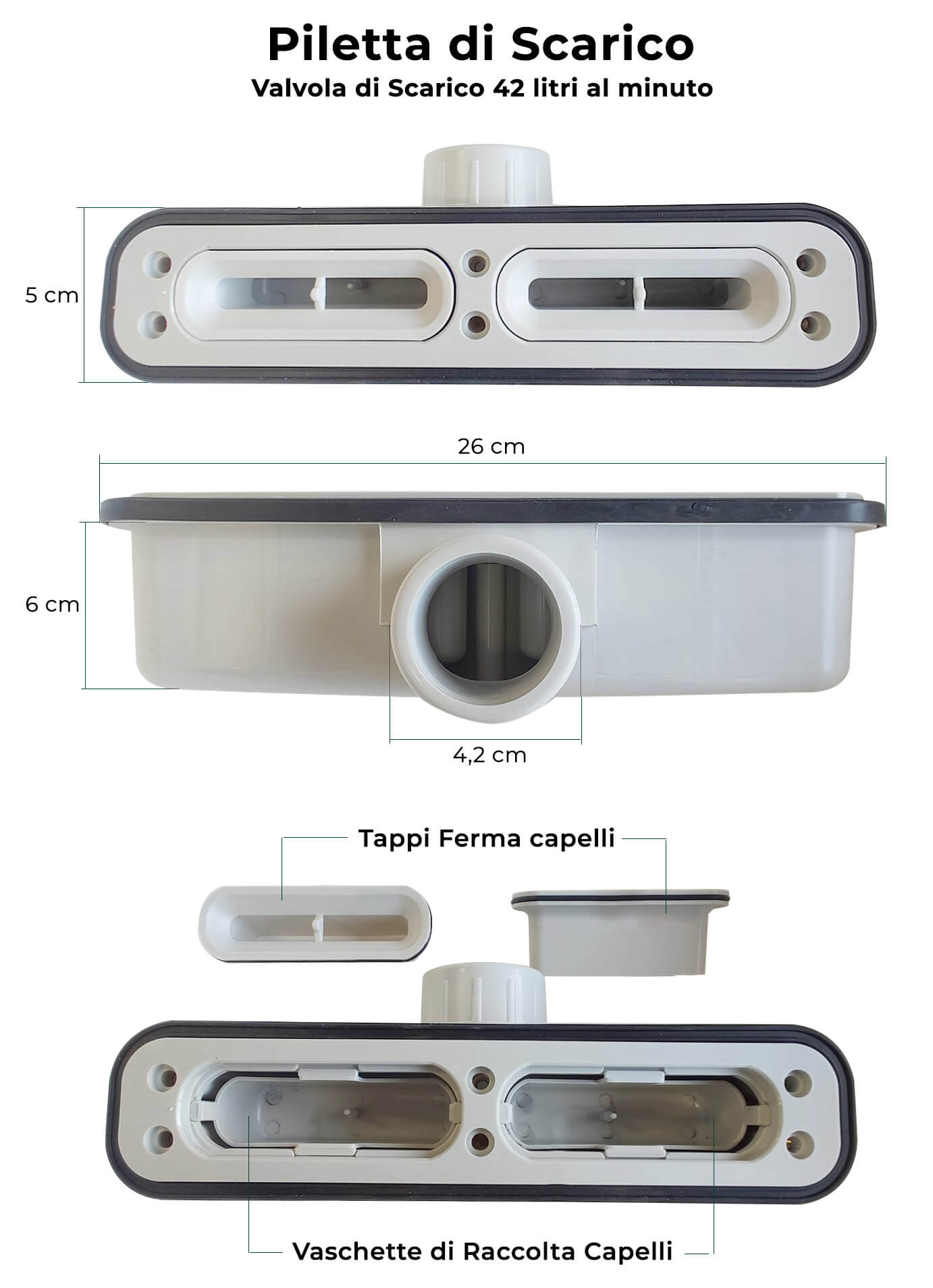 Piatto Doccia in Pietra 70x160 cm Bonussi Ardesia Calcutta Grigio Chiaro