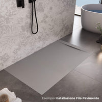 Piatto Doccia in Pietra 70x200 cm Bonussi Ardesia Calcutta Grigio Chiaro