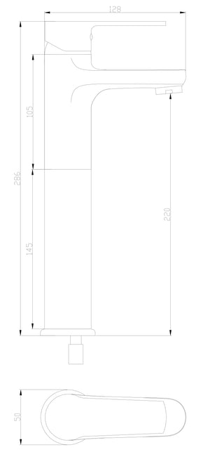 Miscelatore lavabo alto