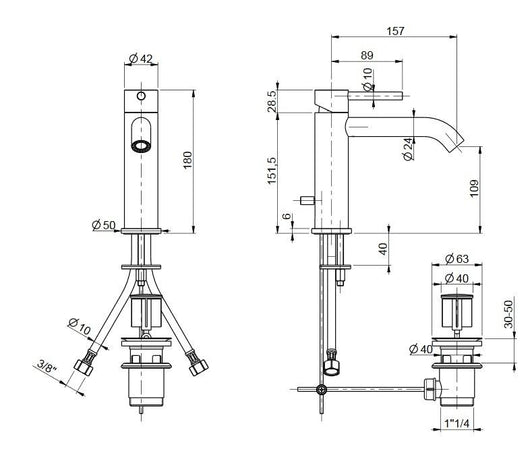 Rubinetto Miscelatore Monocomando Lavabo Bocca Lunga in Ottone Cromato Bonussi Missisipi