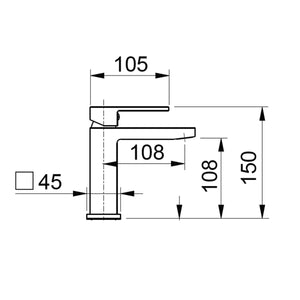 Rubinetto Miscelatore Monocomando Lavabo in Ottone Bonussi Colorado Cromato