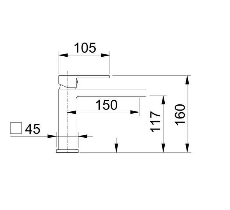 Rubinetto Miscelatore Monocomando Lavabo Alto in Ottone Bonussi Orleans Nero Opaco