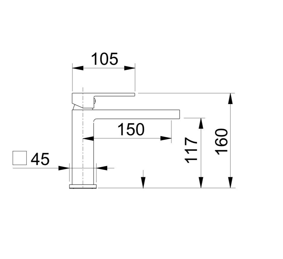 Rubinetto Miscelatore Monocomando Lavabo Alto in Ottone Bonussi Orleans Nero Opaco