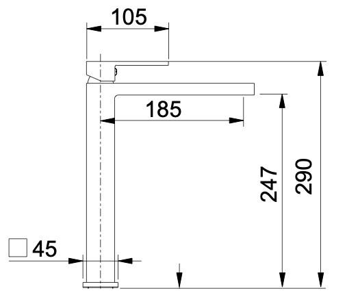 Rubinetto Miscelatore Monocomando Lavabo Alto in Ottone Bonussi Colorado Cromato