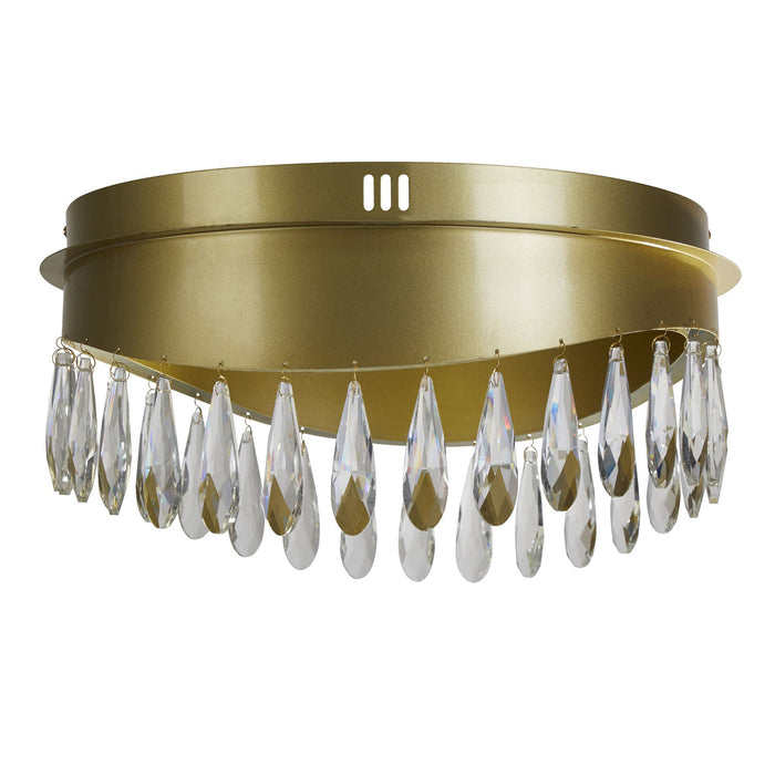 Plafoniera Classica Gioiello Acciaio Oro Vetro Led 21W 4000K