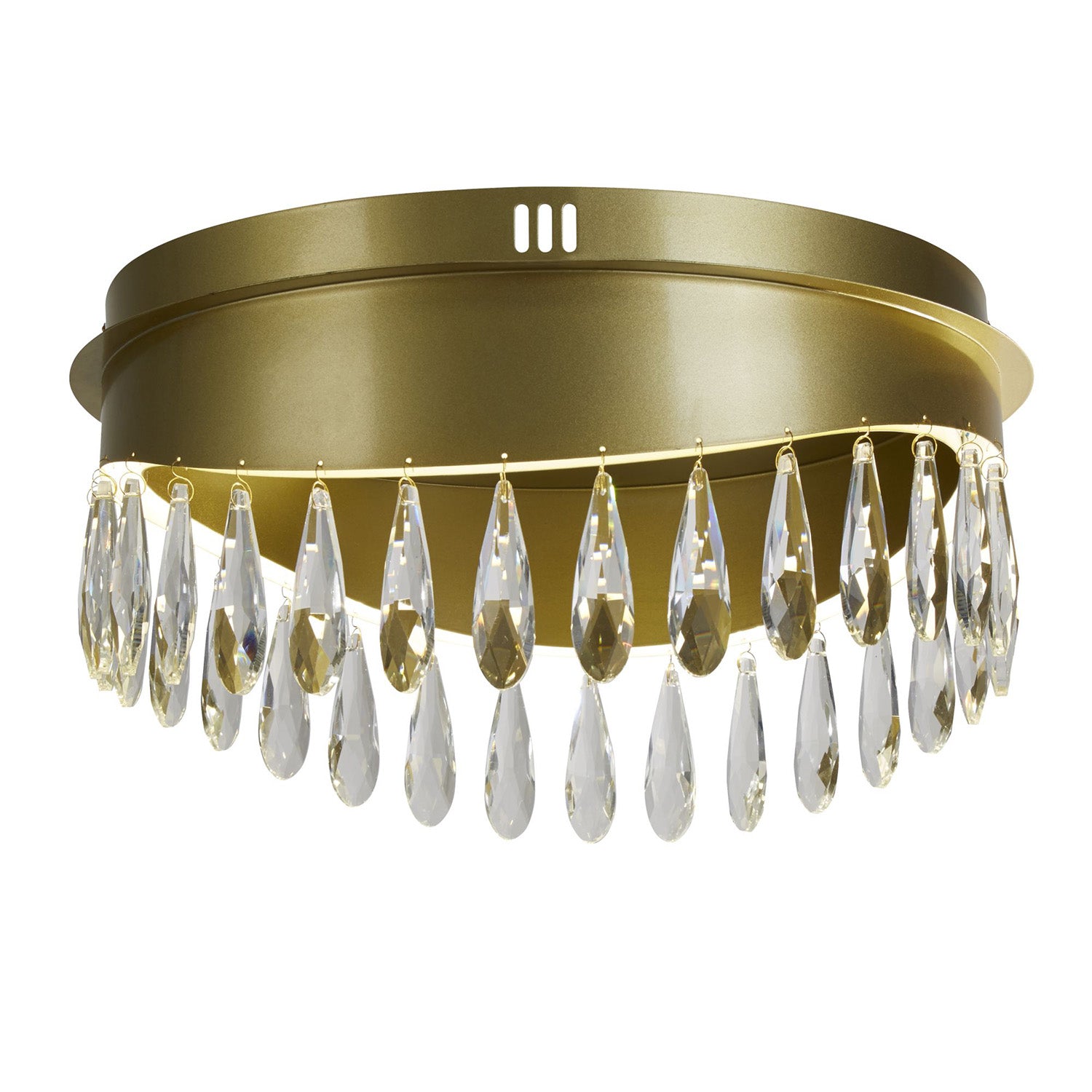 Plafoniera Classica Gioiello Acciaio Oro Vetro Led 21W 4000K