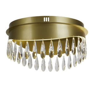 Plafoniera Classica Gioiello Acciaio Oro Vetro Led 21W 4000K