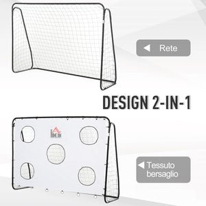 Porta da Calcio 2 in 1 con Rete 240x88x171,5 cm in Metallo