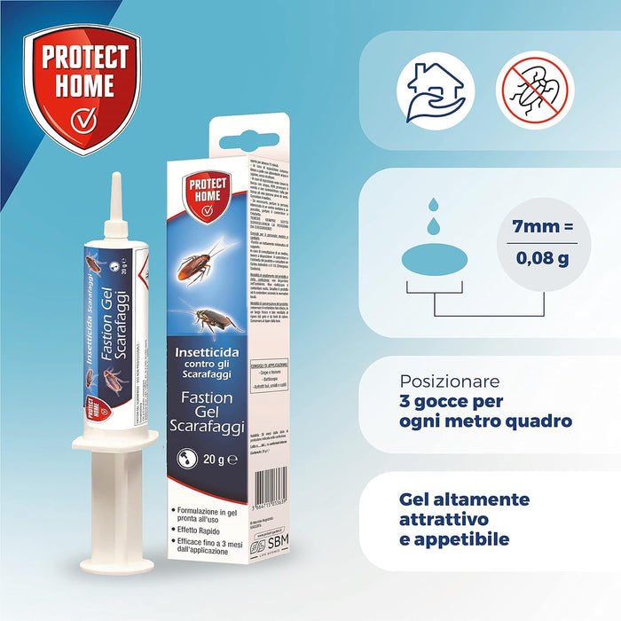 2X20g confezione risparmio. Protect Home Fastion Gel Scarafaggi