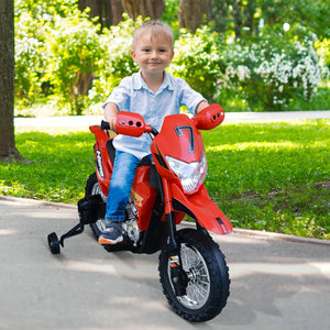 Moto Motocicletta Elettrica per Bambini 6V Kidfun Motocross Enduro Rosso