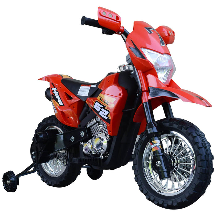 Moto Motocicletta Elettrica per Bambini 6V Kidfun Motocross Enduro Rosso