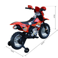 Moto Motocicletta Elettrica per Bambini 6V Kidfun Motocross Enduro Rosso