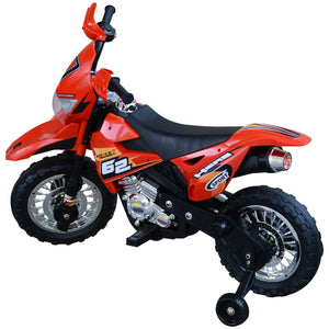 Moto Motocicletta Elettrica per Bambini 6V Kidfun Motocross Enduro Rosso